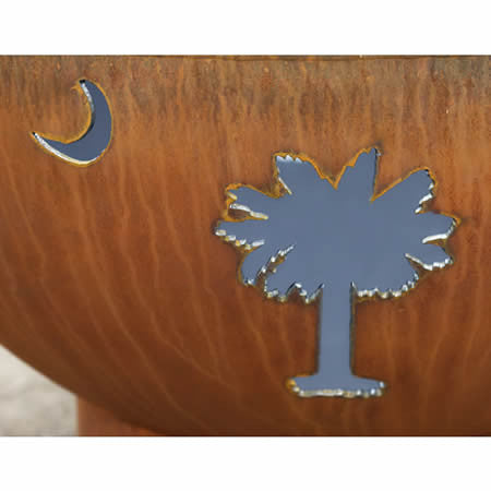 Fire Pit Art Tropical Moon Handcrafted Carbon Steel Fire Pit (TM), Fireplace - Yardify.com