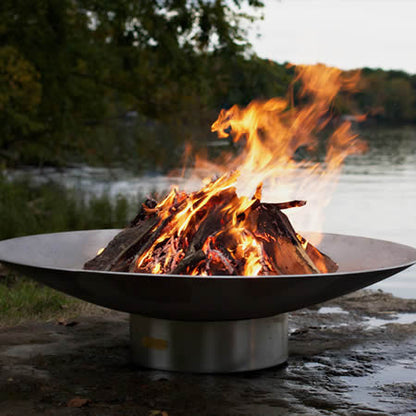 Fire Pit Art Bella Vita Stainless Steel Handcrafted Carbon Steel Fire Pit (BV), Fireplace - Yardify.com