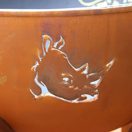 Fire Pit Art Africa's Big Five - Handcrafted Carbon Steel Fire Pit (Big5), Fireplace - Yardify.com