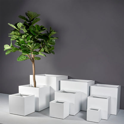Montroy Cube FIBERGLASS SQUARE PLANTER BOX - Size 60"L x 60"W x 60"H