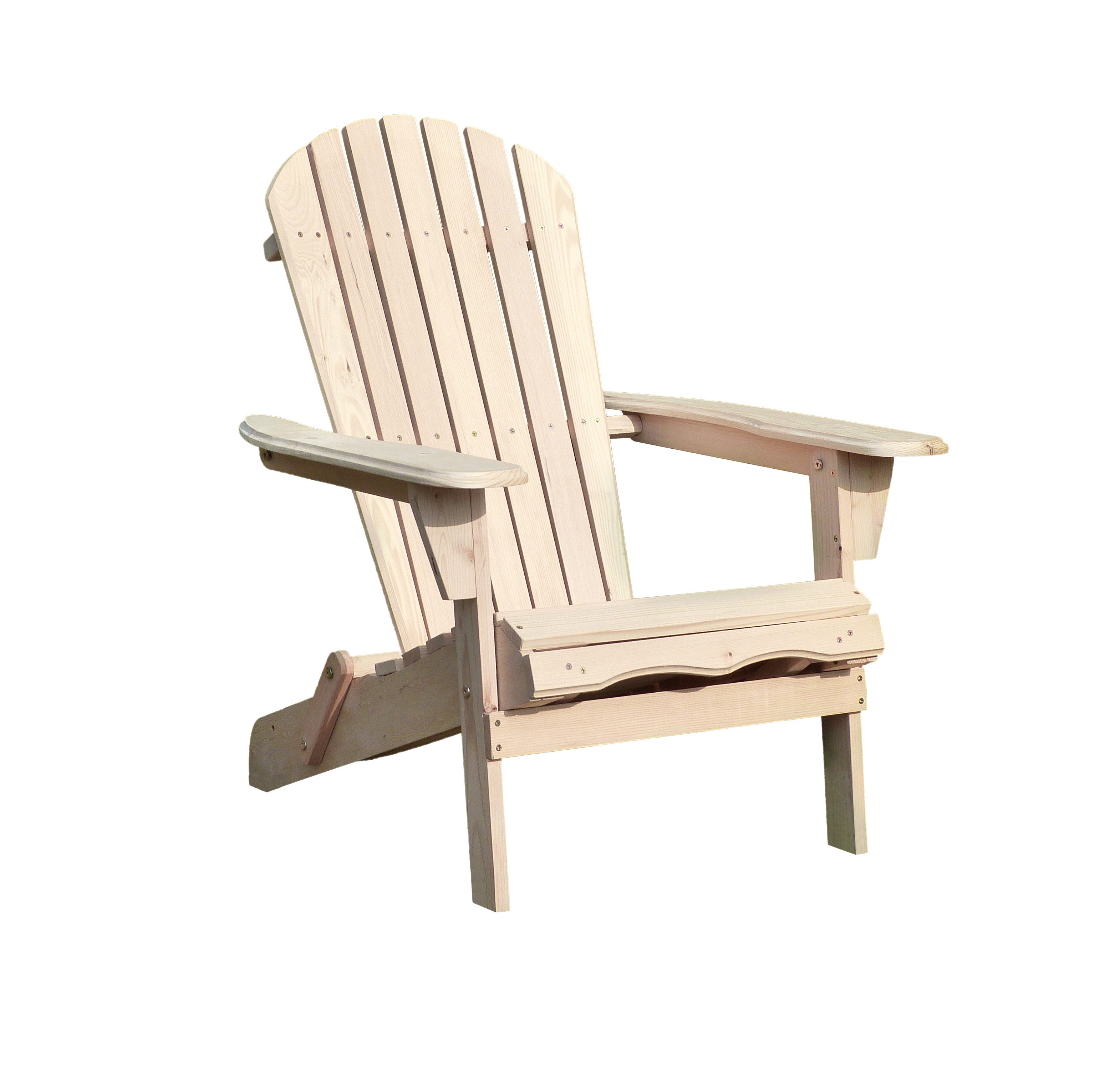 Wooden Unfinished Adirondack Chair Kit With Pullout Ottoman, Chair - Yardify.com