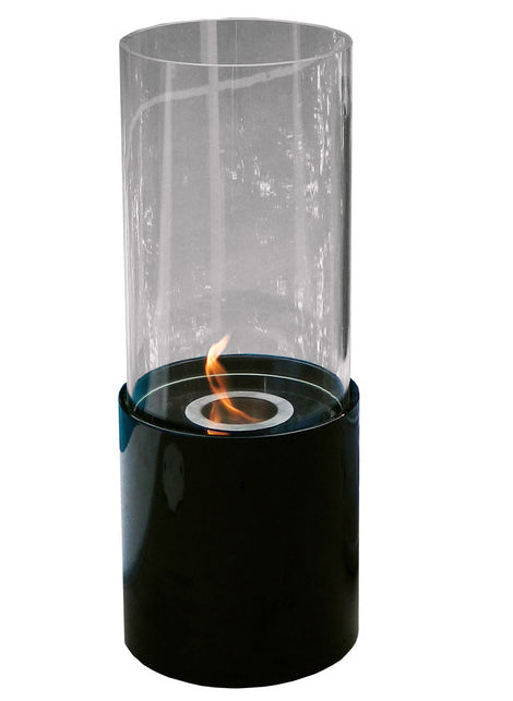 Nu-Flame Doppio Noir Tabletop Glass Cylinder Fireplace Black (NF-T2DOOB), Fireplace - Yardify.com