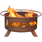 Bear & Trees Design Steel Wood and Charcoal Fire Pit for Patio, Fireplace - Yardify.com