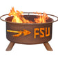 Collegiate Florida State University Logo Wood and Charcoal Steel Fire Pit, Fireplace - Yardify.com