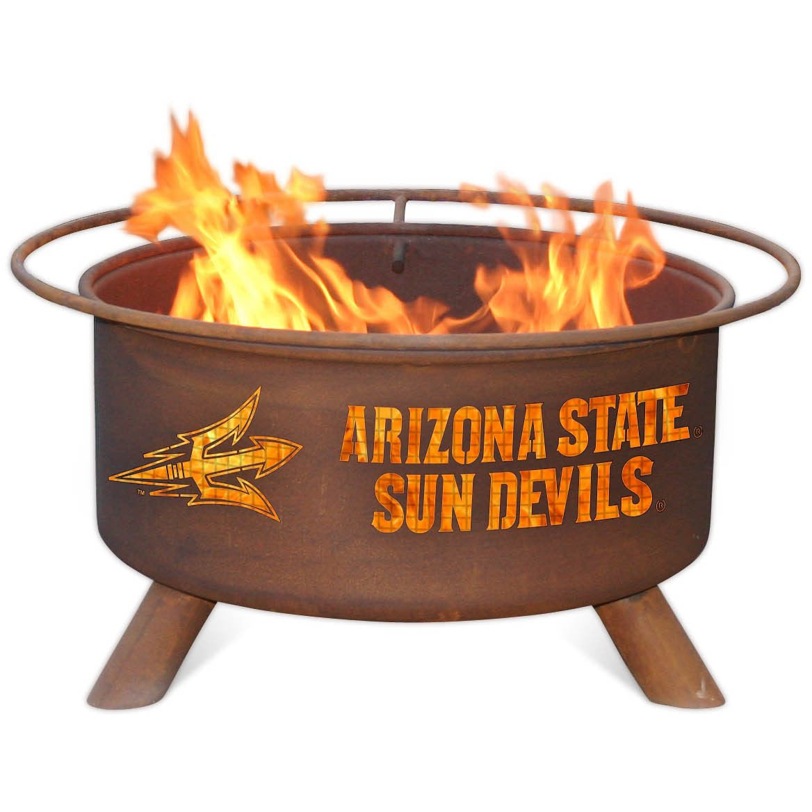 Collegiate Arizona State University Logo Steel Wood and Charcoal Fire Pit, Fireplace - Yardify.com