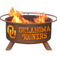 Collegiate Oklahoma University Logo Wood / Charcoal Steel Fire Pit, Fireplace - Yardify.com