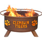 Collegiate Clemson University Logo Wood and Charcoal Steel Fire Pit, Fireplace - Yardify.com