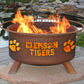Collegiate Clemson University Logo Wood and Charcoal Steel Fire Pit, Fireplace - Yardify.com