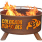 Collegiate University of Colorado Logo Wood and Charcoal Steel Fire Pit, Fireplace - Yardify.com