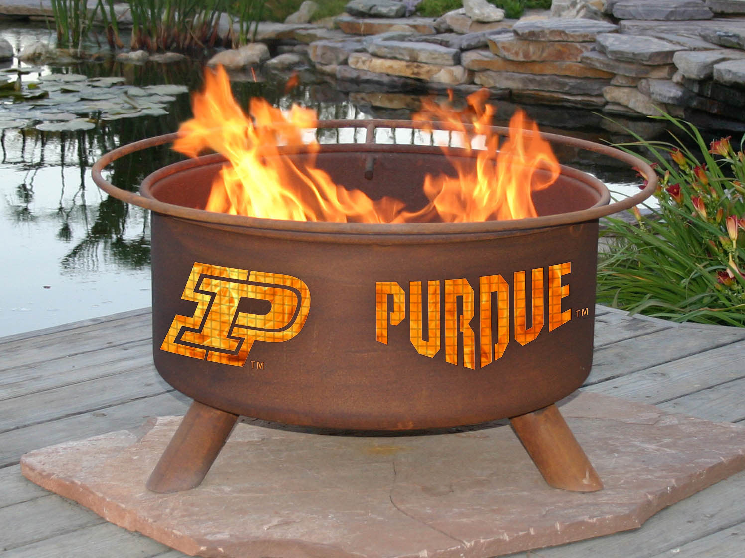 Collegiate Purdue Logo Fire Pit, Fireplace - Yardify.com