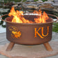 Collegiate University of Kansas Logo Wood / Charcoal Steel Fire Pit, Fireplace - Yardify.com