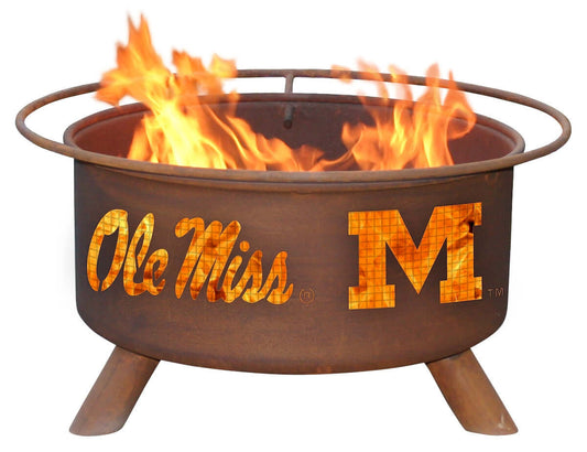Collegiate Ole Miss Logo Fire Pit, Fireplace - Yardify.com