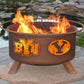Collegiate BYU University Logo Wood and Charcoal Steel Fire Pit, Fireplace - Yardify.com