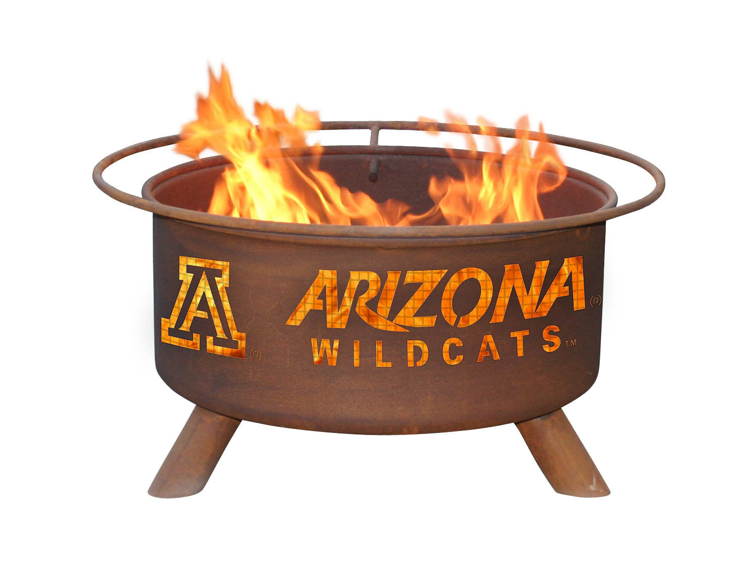 Collegiate University of Arizona Logo Steel Wood and Charcoal Fire Pit, Fireplace - Yardify.com