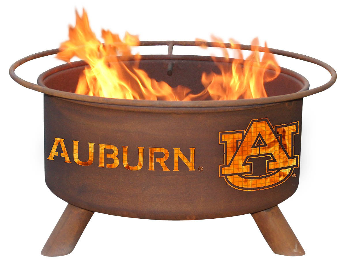 Collegiate Auburn University Logo Steel Wood and Charcoal Fire Pit, Fireplace - Yardify.com