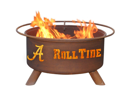 Collegiate University of Alabama Logo Steel Wood and Charcoal Fire Pit, Fireplace - Yardify.com