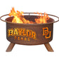Collegiate Baylor University Logo Wood and Charcoal Steel Fire Pit, Fireplace - Yardify.com