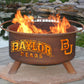 Collegiate Baylor University Logo Wood and Charcoal Steel Fire Pit, Fireplace - Yardify.com