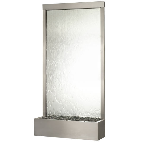 Bluworld "Grande" (94" Tall) Stainless Steel / Silver Mirror Panel - GR8SM, Waterfall - Yardify.com