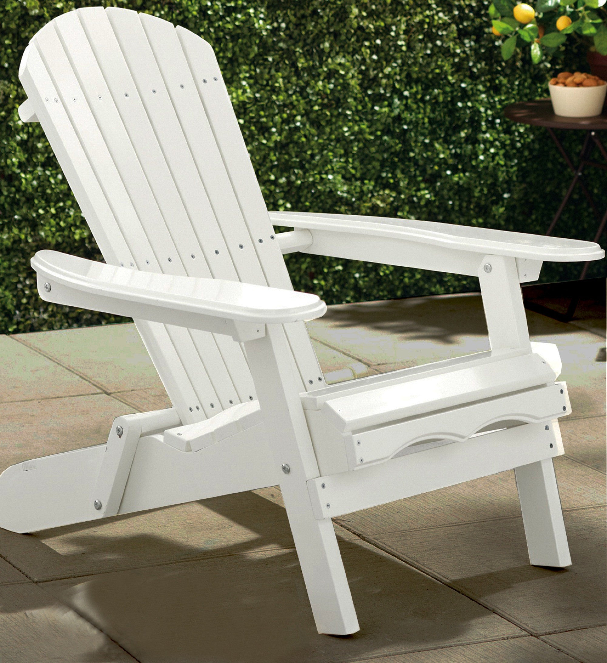 White Acacia Hardwood Foldable Adirondack Chair, Chair - Yardify.com