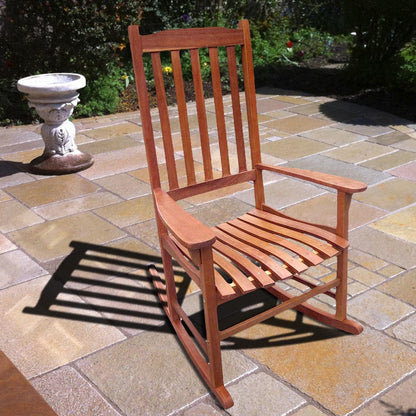 Natural Traditional Acacia Hardwood Rocking Chair, Chair - Yardify.com