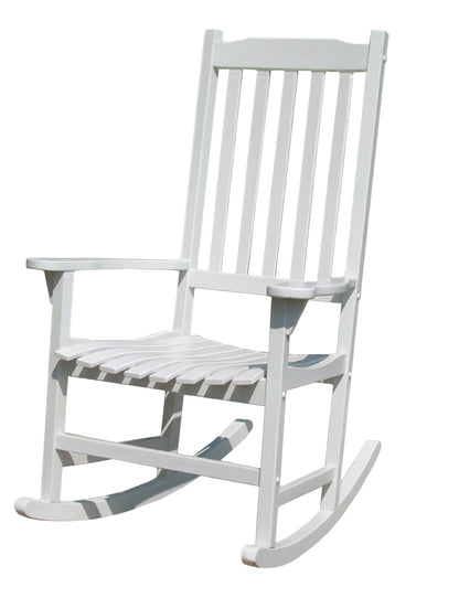 Traditional Classic White Acacia Wood Rocking Chair, Chair - Yardify.com
