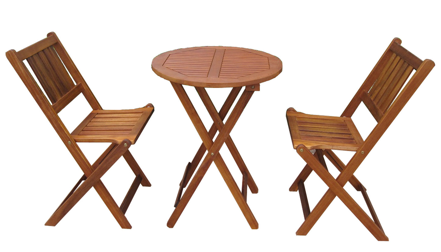 Garden Indoor / Outdoor Foldable Acacia Hardwood Bistro Table Set, Table - Yardify.com