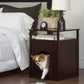 Walnut Dog or Cat Washroom Litter Box Cover / Night Stand Pet House, Cat - Yardify.com