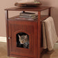 Walnut Dog or Cat Washroom Litter Box Cover / Night Stand Pet House, Cat - Yardify.com