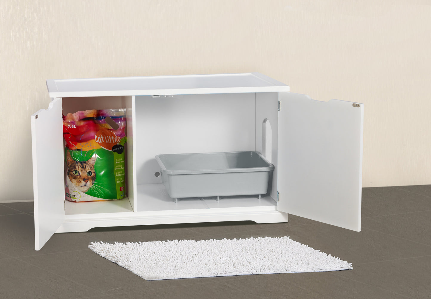 Extra-Large White Automatic Boxes Dog or Cat Washroom Bench, dog - Yardify.com