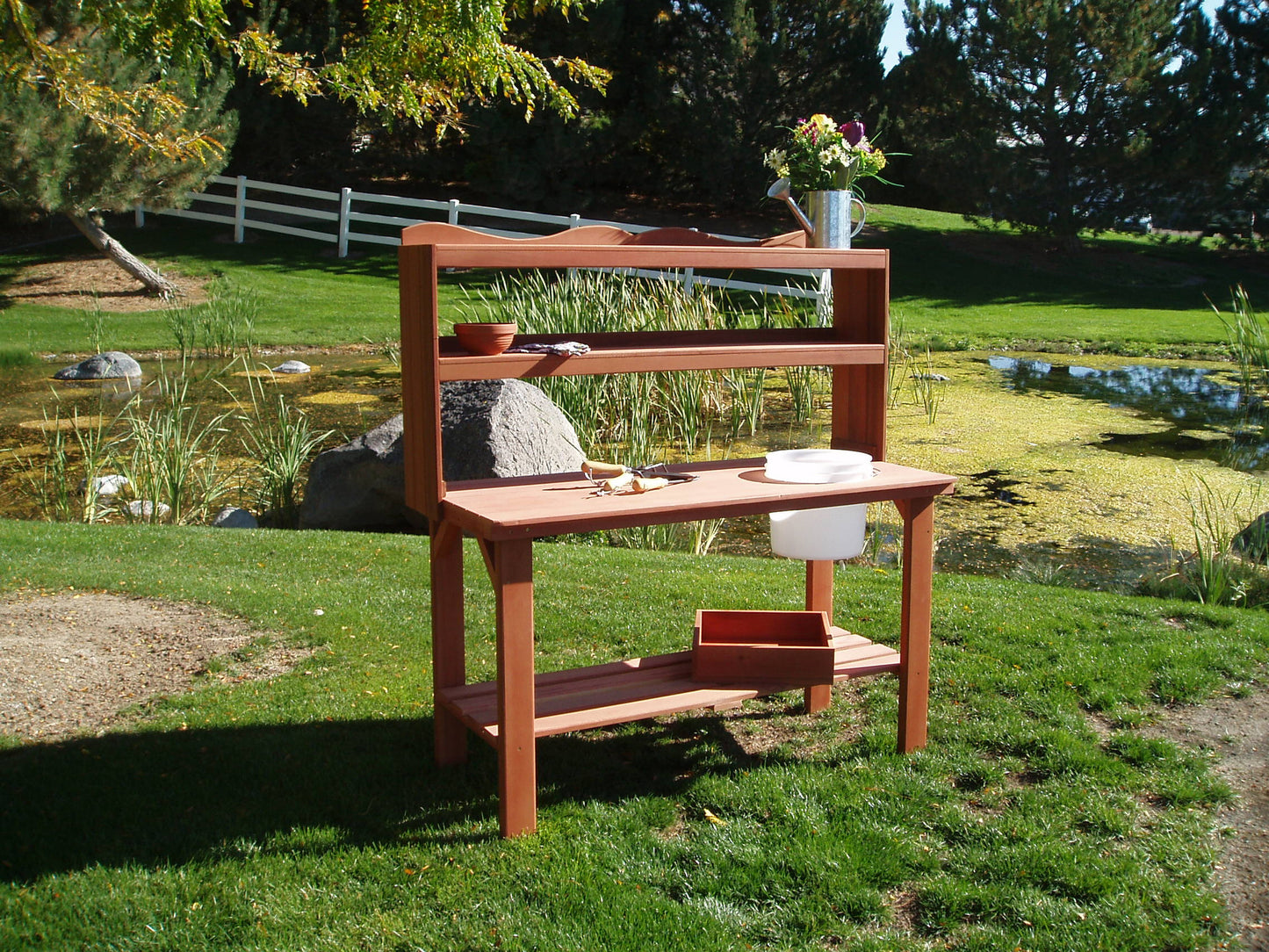 Wood Country Master Gardener's Bench, Picnic Table - Yardify.com
