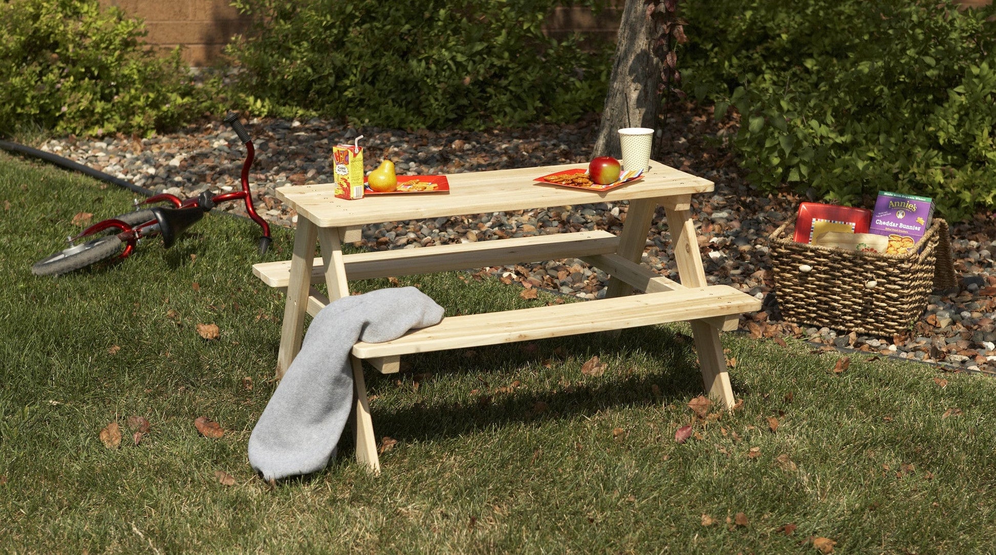 Wooden Cedar, Unfinished Outdoor and Indoor Kids Picnic Table, Table - Yardify.com