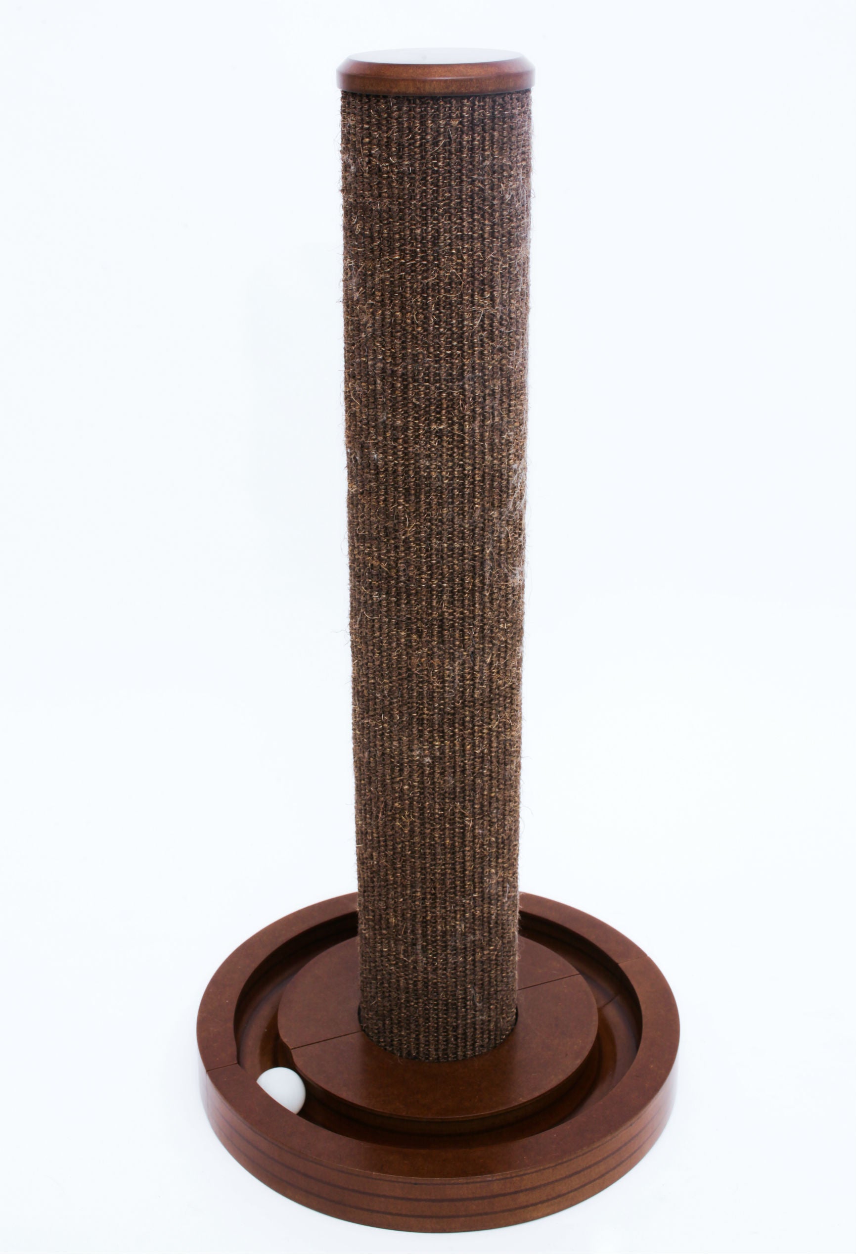 Solid Wood Cat Scratching Post with Round Ball Toy Base, Cat - Yardify.com