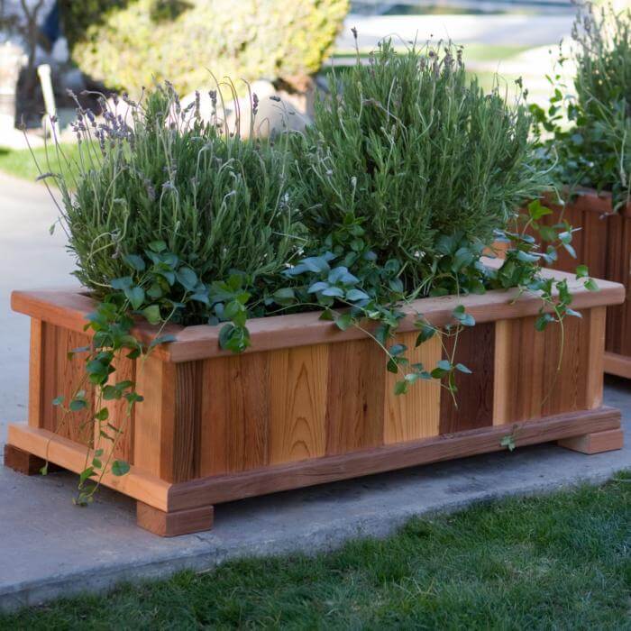 Wood Country Western Cedar Wood Patio Planters for Commercial-Grade, Planter - Yardify.com