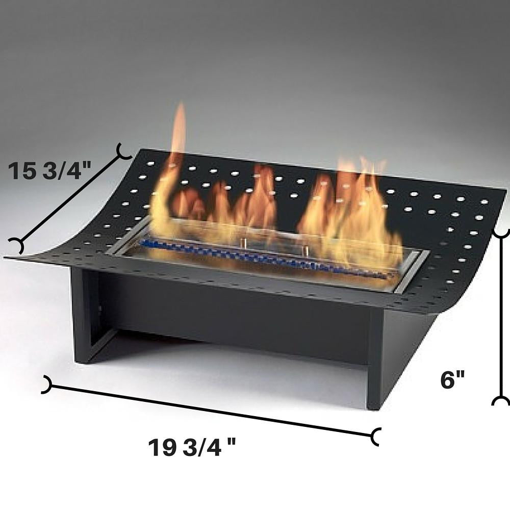 Eco-Feu XL Insert Ethanol Traditional Fireplace - Matte Black (FS-00054-MB), Fireplace - Yardify.com