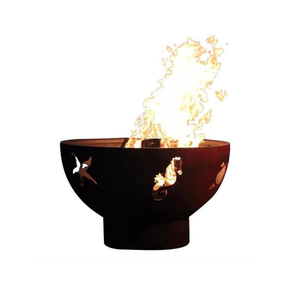 Fire Pit Art Sea Creatures - 36 Handcrafted Carbon Steel Fire Pit (SEA)