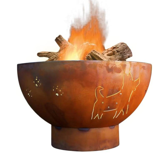 Fire Pit Art Funky Dog Wood Fire Pit