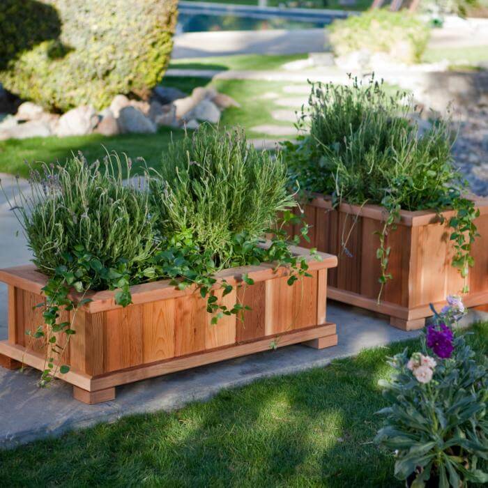 Wood Country Western Cedar Wood Patio Planters for Commercial-Grade, Planter - Yardify.com