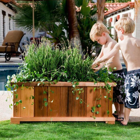 Wood Country Western Cedar Wood Patio Planters for Commercial-Grade, Planter - Yardify.com